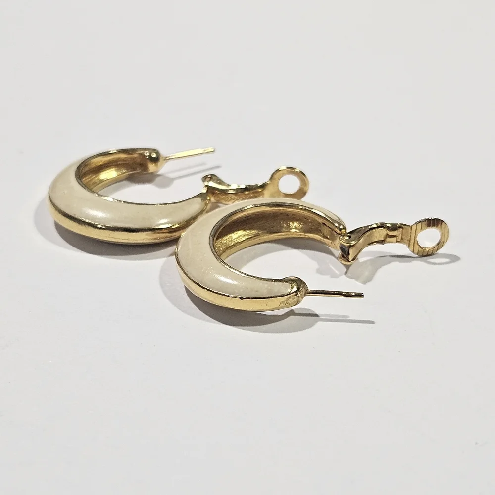 Vintage Goldette Gold and Enamel Earrings